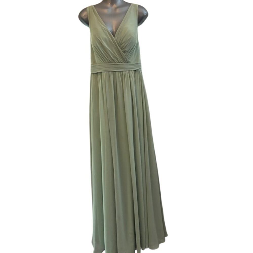 Azazie Women Mint Green Sleeveless Bridesmaid Evening‎ Maxi Dress Gown Size A 12